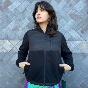 NWT. Black Fleece Long Sleeve Zip Up with Collar